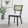 thumbnail image 3 of Modway Caledonia 19" Woven Back Farmhouse Wood Dining Side Chair in Black/White, 3 of 9