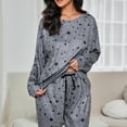 thumbnail image 2 of Joyshaper Womens Cotton Pajama Set Long Sleeve Tops Jogger Pants with Pockets Loungewear Sets(Gray Stars-S), 2 of 7