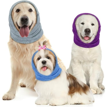 3 Pcs Dog Ear Covers for Bath Dog Ear Muffs Noise Protection Thicken Dog Head Wrap 3 Size Quiet Ears for Dog Anxiety Relief Barking Grooming Calming Winter Warm, 3 Colors