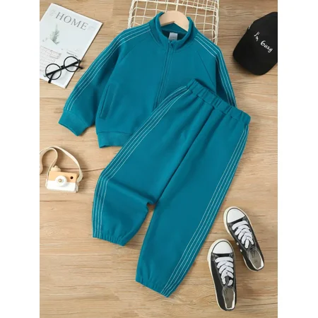 

GEDER-FABoys Zipper Sweatshirt + Matching Sweatpants Outfit Kids Clothes For Winter