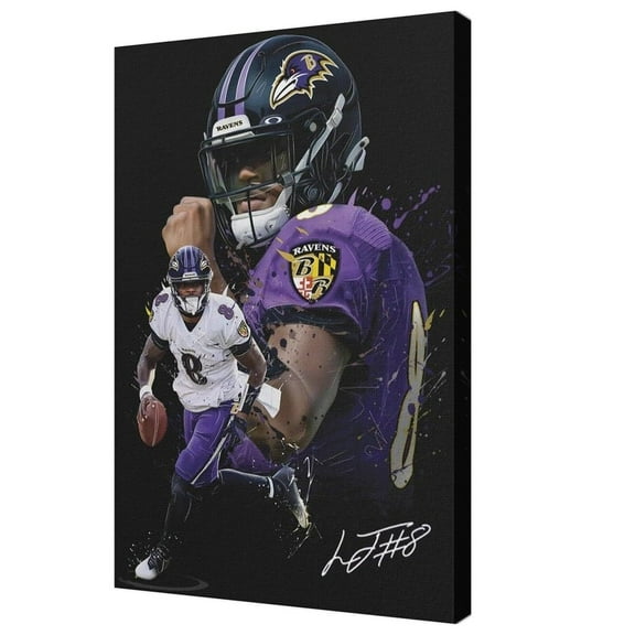 American Football Sports Ravens Poster For Kids Fun Teen Birthday Christmas Gifts Lamar Jackson Rugby Star Posters Frames Canvas Wall Art Print Picture For Home Room Decor