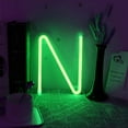 thumbnail image 3 of Letter Neon Lights, LED Neon Night Light Neon Lights Wall Decorative Night Light for Kids Bedroom Battery USB Operated Green, 3 of 8