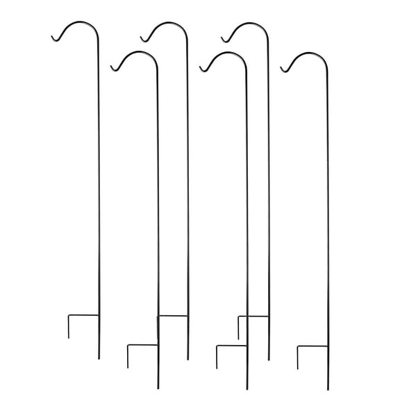 Ashman 92 Inch Shepherd's Hook Garden Plant Hanger, Black (3 Pack) (2 Pack)