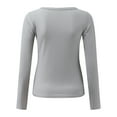 thumbnail image 6 of Women's Slim Fit Long Sleeve Knitted T-Shirt Solid Color U Neck Soft Warm Sexy Blouse Top Comfortable Stretchy Casual Shirt, 6 of 7