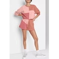 thumbnail image 4 of Peach Blossom Colorblock Patchwork Long Sleeve Short Set for Women - [ZhiHiMeRi] | (US 12-14)L, 4 of 12