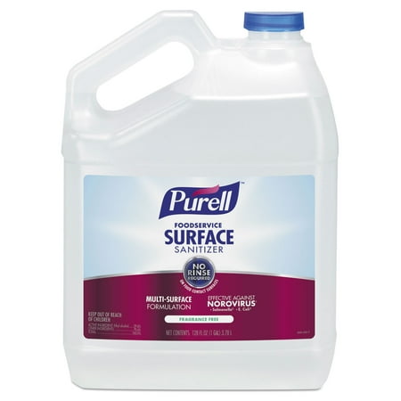 Food Surface Sanitizer - Foodservice Surface Sanitizer, Fragrance Free, 128 oz Bottle, 4/Carton