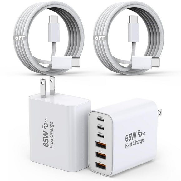 Bloque Cargador Kruidvat 65W USB C 6 Puertos para iPhone 17/16/15