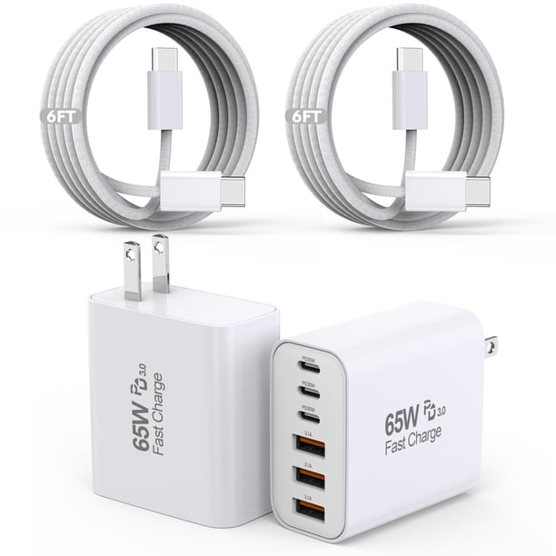 Bloque Cargador Kruidvat 65W USB C 6 Puertos para iPhone 17/16/15