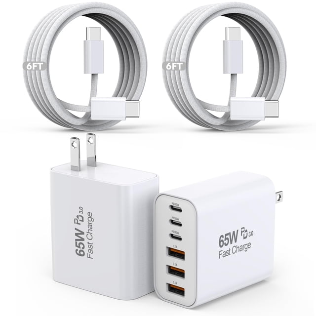 Bloque Cargador Kruidvat 65W USB C 6 Puertos para iPhone 17/16/15