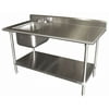 Advance Tabco Work Table With Sink,Rect,16inx20inx12in KMS-11B-305L
