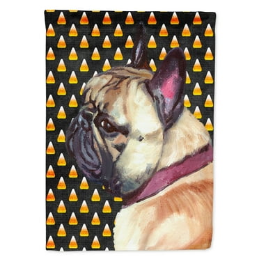 French Bulldog Frenchie Candy Corn Halloween House Flag