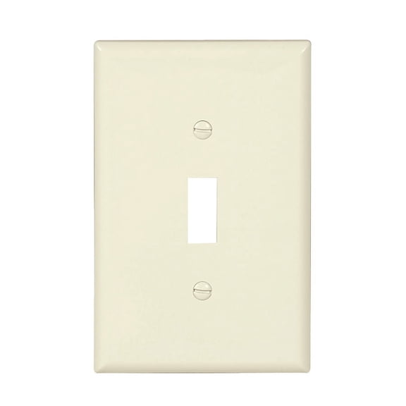 Cooper PJ1LA Light Almond Mid-Size Unbreakable Single Gang Toggle Light Switch Wall Plate