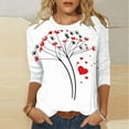 thumbnail image 5 of FMFYFH 3/4 Sleeve Valentine's Shirts for Women Plus Size Love Heart Cute Graphic T Shirts Casual Spring Day Tops Tee, 5 of 5