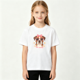 thumbnail image 2 of Dog Heart Sunglasses Girls Graphic Tee, Cute Retro Floral Puppy 100% Cotton Kids Short Sleeve T-Shirt, 2 of 5
