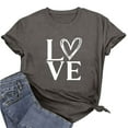 thumbnail image 7 of Cutuoiiu Women's Love Heart Print Casual Valentines Short Sleeve Tops Gifts, 7 of 7
