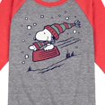 thumbnail image 3 of Peanuts - Snoopy Sledding - Toddler & Youth Raglan Graphic T-Shirt, 3 of 7