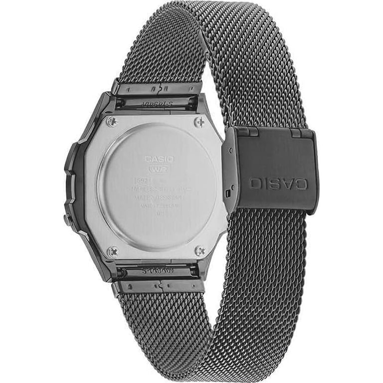 Casio A168WEMB-1B Men's Vintage Collection Gunmetal Mesh Band