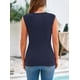 thumbnail image 2 of Remera PRETTYGARDEN para Mujer, Tejida a Rayas, Mangas Cortas, Azul Marino XXL, 2 of 8