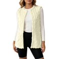 thumbnail image 7 of yillto Womens Sherpa Fleece Sleeveless Vest Jackets Lightweight Warm Fuzzy Open Front Fall Clothes Winter Coats, 7 of 7