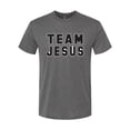 thumbnail image 2 of Wild Bobby Varsity Team Jesus Inspirational/Christian Men Premium Tri Blend Tee, Dark Heather, XX-Large, 2 of 5