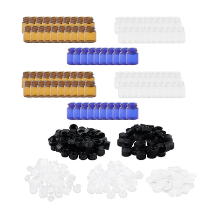 100Pcs Essential Oil Bottles with Caps Small Liquid Sample Vial Glass Vial 1ml