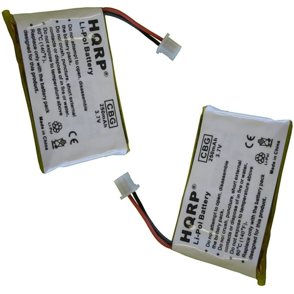 HQRP 2-Pack Battery Compatible with Plantronics AWH-54 / AWH54, AWH-55 / AWH55, AWH-65 / AWH65, CS50 / PL-CS-50 Headset