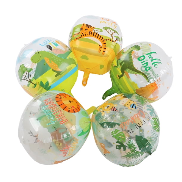 5 uds 22in 4D globos con estampado de animales globos de animales PP reutilizables sellado automático múltiples patrones de animales globo de Safari