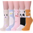 thumbnail image 1 of LAICAIW Womens Soft Cute Funny Animal Designe Microfiber Slipper Socks Cozy Fuzzy Winter Warm Socks, 1 of 7