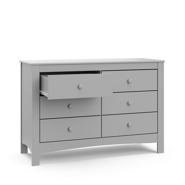 Graco Noah 6 Drawer Nursery Double Dresser Pebble Gray Walmart