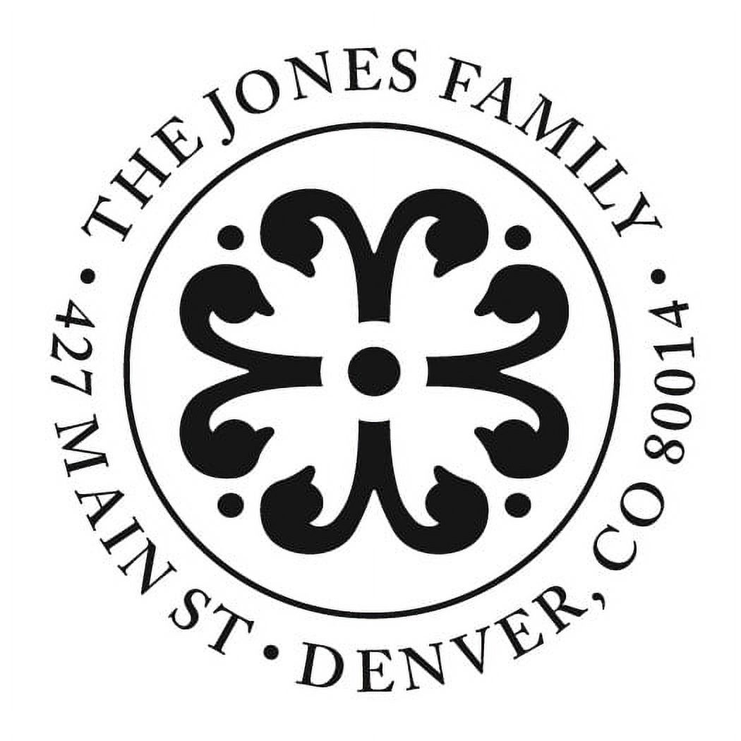 Personalized Round Self-Inking Rubber Stamp - Jones Clover