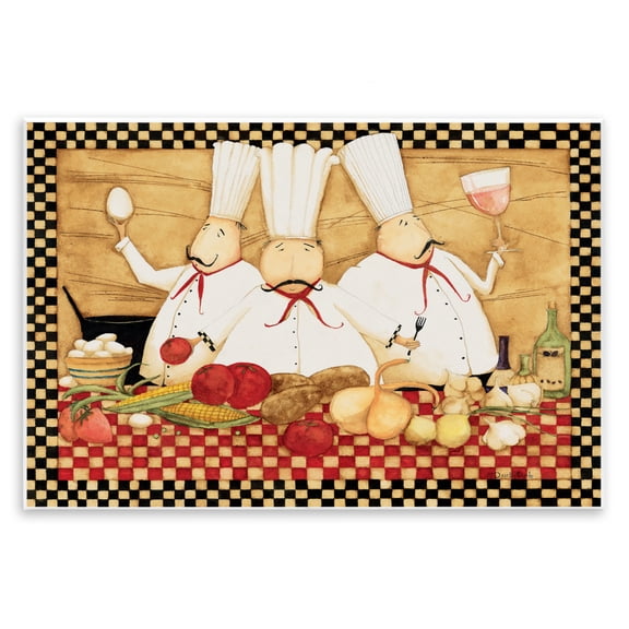 Stupell Industries Traditional Vintage Chefs Checkered Kitchen Wall Plaque Art, 19 x 13, by Dan DiPaolo