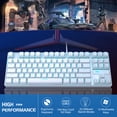 thumbnail image 2 of MageGee Mechanical Gaming Keyboard with Blue Switch, Compact 87 Keys Wired Computer Keyboard for Windows Laptop PC Gamer, LED Ice Blue Backlit, White, 2 of 7