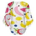 thumbnail image 6 of Colorful Summer Fruit Pattern Design Women's V-Neck Blouse With 3/4 Ruffled Bell Sleeves Casual Top Ladies Blouses, 6 of 7