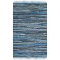 thumbnail image 2 of SAFAVIEH Rag Candis Striped Cotton Runner Rug, Blue/Multi, 2'3" x 10', 2 of 10