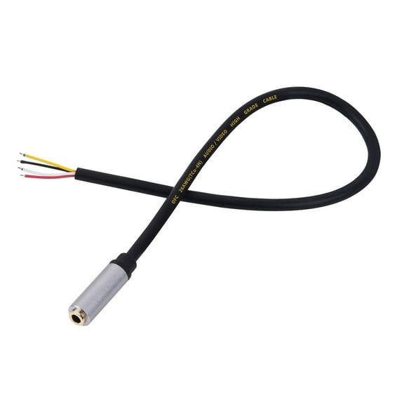 3.5mm Female Plug to Bare Wire Open End Cable TRRS Stereo Auditory Replacement for Earphones and Microphones