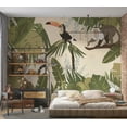 thumbnail image 5 of Animal Wallpaper Wall Mural - Abstract Jungle With Animals, 5 of 5