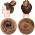 thumbnail image 2 of SEGO Messy Human Hair Bun Extensions Drawstring Straight/Curly Fake Hair Bun Hairpiece for Updo Style Chignon for Women Donut Ponytail, 2 of 6