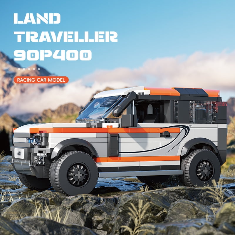 Simulation Land Rover P400 DIY Building Blocks, 406pcs Off-Road Vehicle Model Kit with Simulation Tires, Interactive Design, Compact Desktop Display for Thanksgiving/Christmas/Birthday Gifts