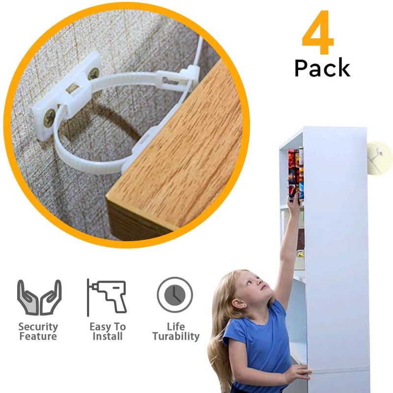 Anti Tip Earthquake Furniture Straps,Adjustable Baby Proofing Furniture Straps,Baby Proofing
