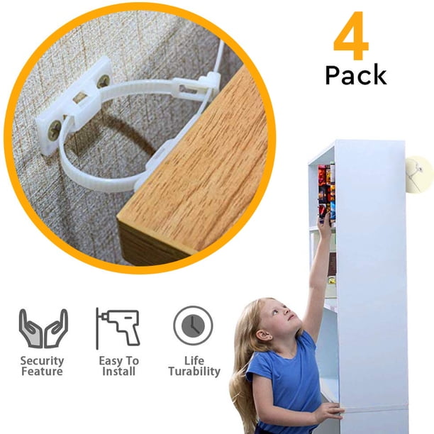 Anti Tip Earthquake Furniture Straps,Adjustable Baby Proofing Furniture