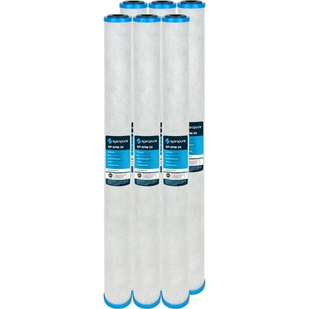 

SpiroPure Replacement for CFB-30 255673-43 30x2.5 10 Micron NSF Carbon Water Filter Cartridge (6 Pack)