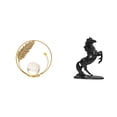 thumbnail image 1 of Estatua de bola de cristal, escultura de caballo de resina, figura de hierro, adorno decorativo de animal, talla artística para sala de estar, oficina, 1 of 8
