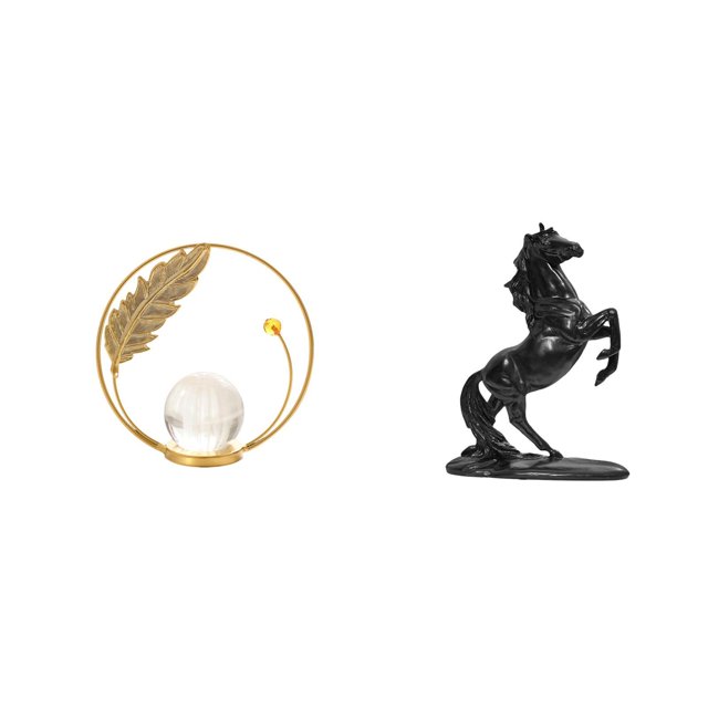 Estatua de bola de cristal, escultura de caballo de resina, figura de hierro, adorno decorativo de animal, talla artística para sala de estar, oficina