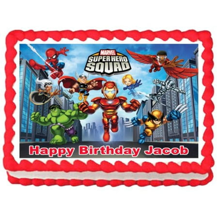 1/4 Sheet Super Hero Squad Edible Frosting Cake Topper*