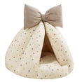 thumbnail image 3 of Cama para hámster, ropa de cama para animales pequeños, linda cabaña, acogedora decoración para el hogar, escondite cálido y portátil Beige 40x27cm, 3 of 7