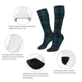 thumbnail image 4 of Women's Knee High Socks Deep Blue & Green Plaid Thermal Soft Knee Long Socks, 4 of 7