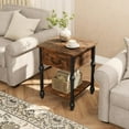 thumbnail image 1 of IdeaHouse End Table, Industrial Side Table with Storage, 2 Tiers Nightstand with Drawer, Featured Bedside for Bedroom, Living Room and Small Space, Rustic Brown, 1 of 8