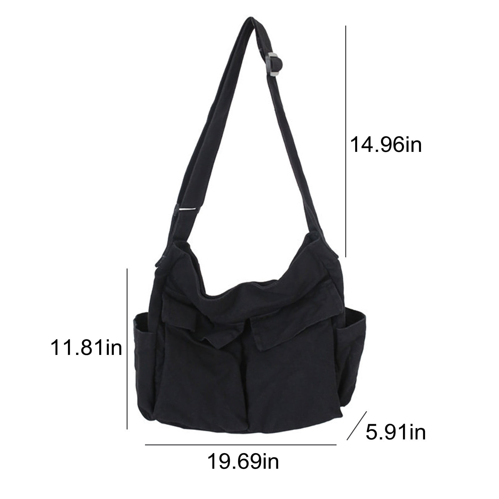 Large Crossbody Bags for Women, Black Men Sling Bag Messenger Bag, Medium Work Shoulder Purse Phone Pouch Bag Side Crossover Handbag with Adjustable Strap for Workout Running Traveling Hiking