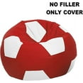 thumbnail image 3 of Ample Decor Soccer Leatherette Bean Bag Cover (Filler Not Included), Double Stitched, Ideal for Children and Teenagers - Red & White, 3 of 6