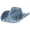 Blue, variant on Unisex Wide Brim Western Cowboy Hat Adjustable Strap Outdoor Sun Hat 56-58cm